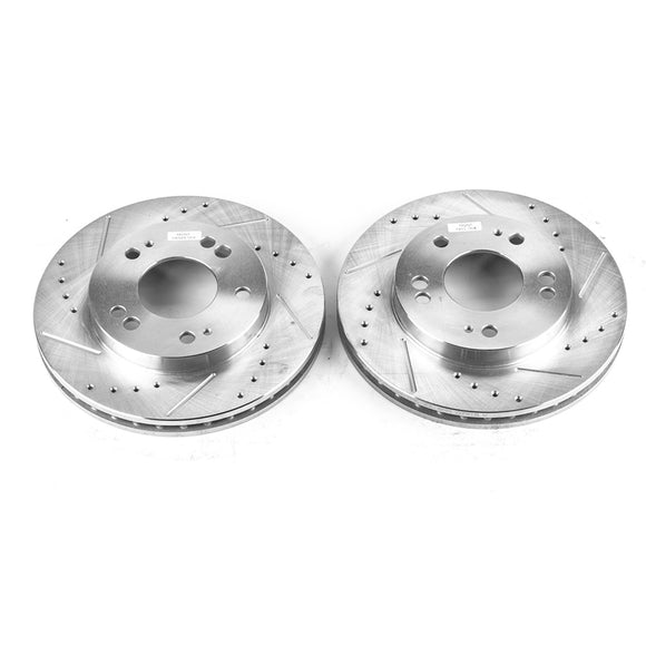 PowerStop Evolution Drilled Slotted Rotors Pair Front For Plymouth Laser