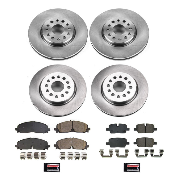 PowerStop OE Stock Replacement Low-Dust Ceramic Brake Pad and Rotor Kit