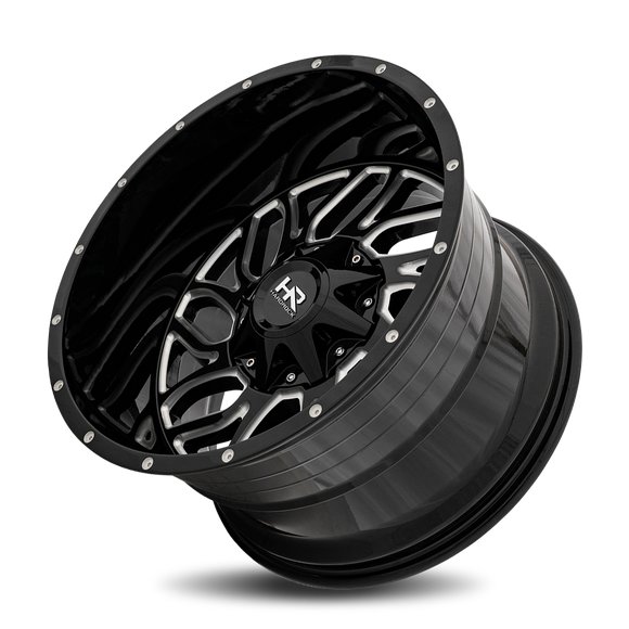 20x12 Hardrock Destroyer Gloss Black Milled 5x127/139.7 ET-51 wheel/rim
