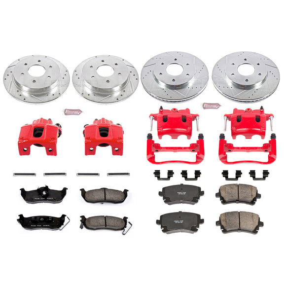 PowerStop Z23 Daily Driver Carbon-Fiber Ceramic Pads Drilled & Slotted Rotor & C