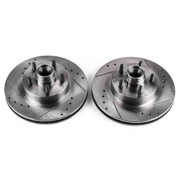 PowerStop Evolution Drilled And Slotted Rotors Pair Front For Ford Explorer