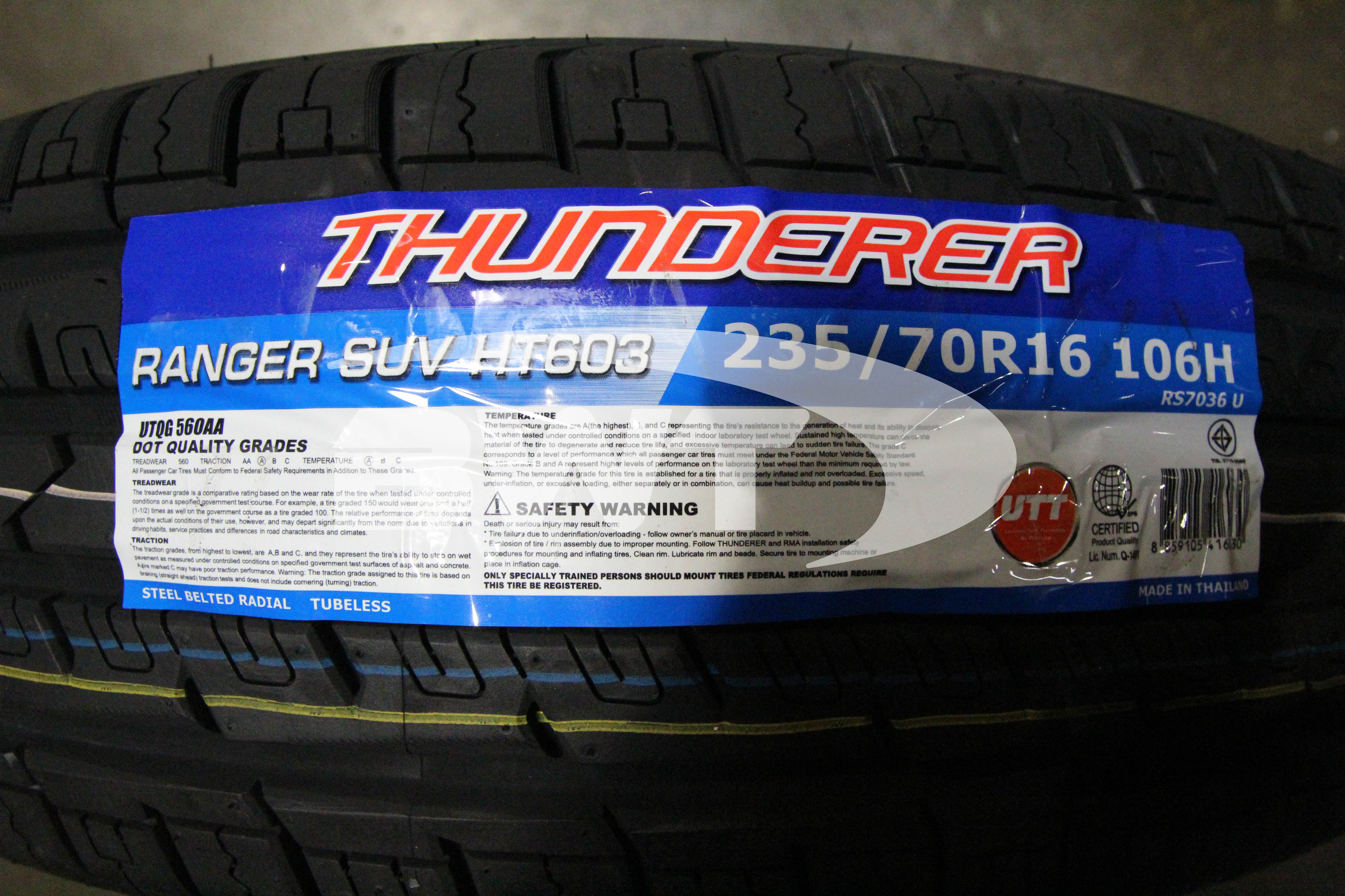 Thunderer Ranger SUV HT603 Tire(s) 235/70R16 106H SL BSW 235/70-16 2357016