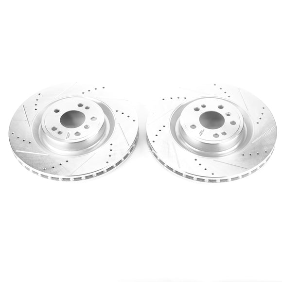 PowerStop Evolution Drilled Slotted Rotors Pair Front For Mercedes-Benz GL350