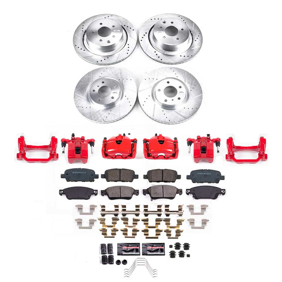PowerStop Z23 Daily Driver Carbon-Fiber Ceramic Pads Drilled & Slotted Rotor & C