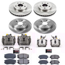 PowerStop OE Stock Replacement Low-Dust Ceramic Brake Pad, Rotor and Caliper Kit