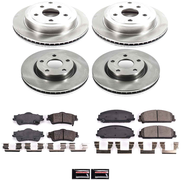 PowerStop OE Stock Replacement Low-Dust Ceramic Brake Pad and Rotor Kit