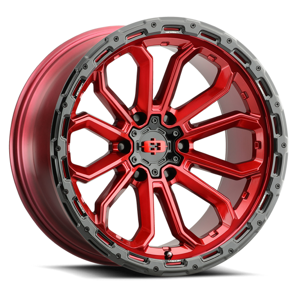 18x9 Vision 405 Korupt Red Wheel 6x120 ET12 CB67.1