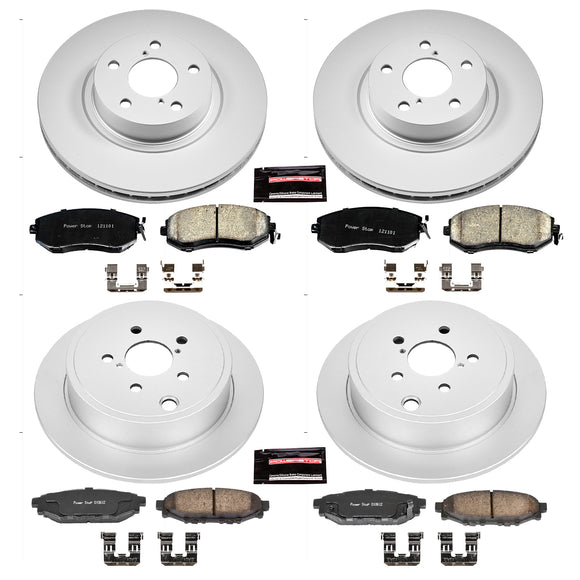 PowerStop Genuine Geomet Coated Rotor and Low-Dust Ceramic Brake Pad Kit