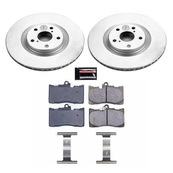 PowerStop Genuine Geomet Coated Rotor and Low-Dust Ceramic Brake Pad Kit