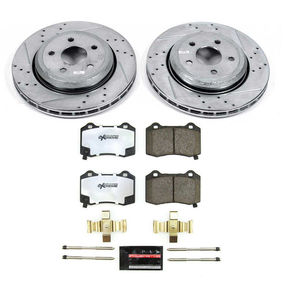 PowerStop Z36 Carbon-Fiber Ceramic Brake Pad with Drilled and Slotted Rotor Kit