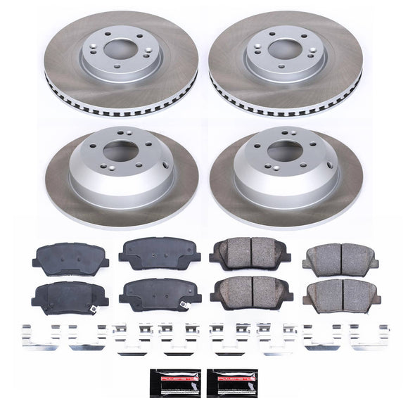 PowerStop Semi-Coated Rotor and Low-Dust Ceramic Brake Pad Kit