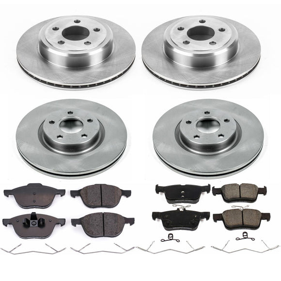 PowerStop OE Stock Replacement Low-Dust Ceramic Brake Pad and Rotor Kit