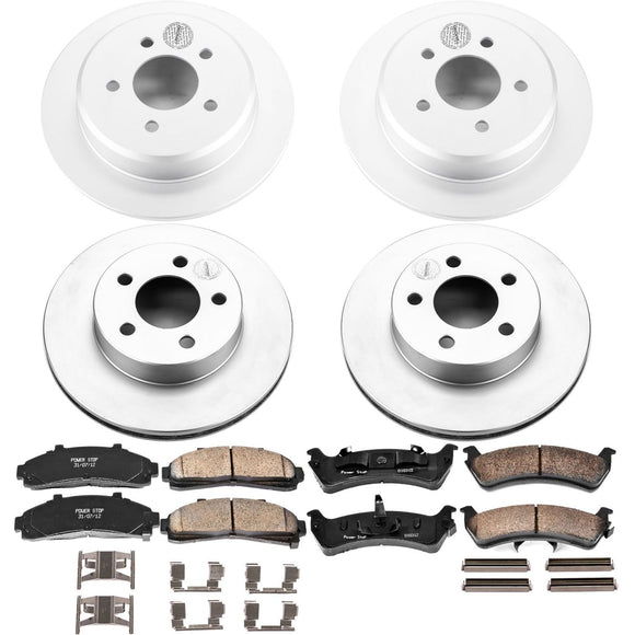 PowerStop Genuine Geomet Coated Rotor and Low-Dust Ceramic Brake Pad Kit