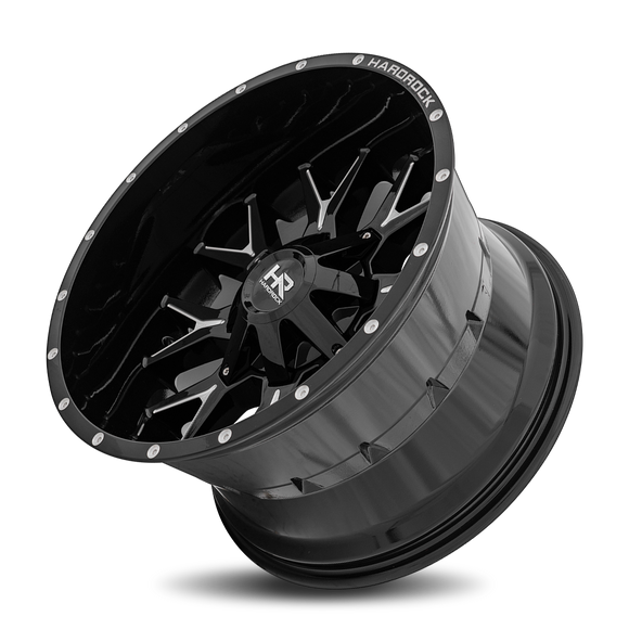 20x12 Hardrock Affliction Gloss Black Milled 5x127/139.7 ET-44 wheel/rim