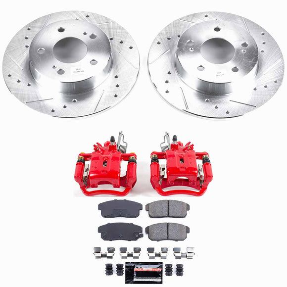 PowerStop Z23 Daily Driver Carbon-Fiber Ceramic Pads Drilled & Slotted Rotor & C