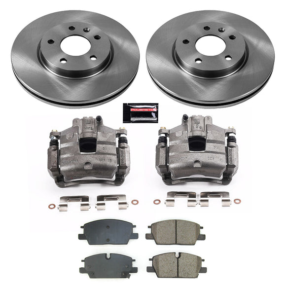 PowerStop OE Stock Replacement Low-Dust Ceramic Brake Pad, Rotor and Caliper Kit