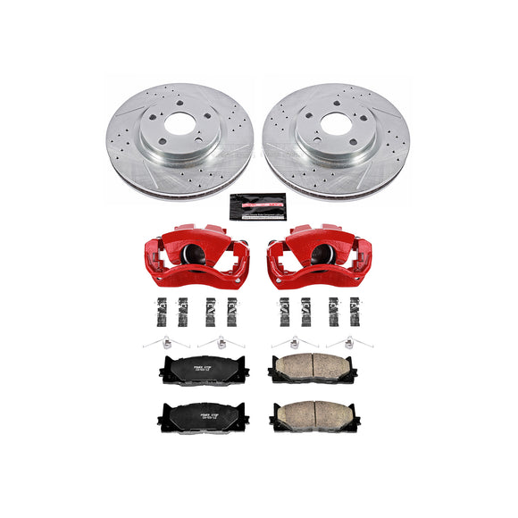 PowerStop Z23 Daily Driver Carbon-Fiber Ceramic Pads Drilled & Slotted Rotor & C