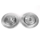PowerStop Evolution Drilled Slotted Rotors Pair Front For Jeep GrCherokee