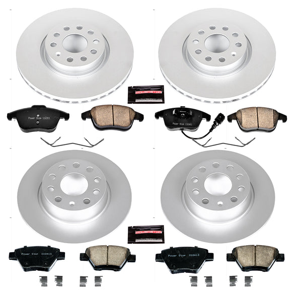PowerStop Genuine Geomet Coated Rotor and Carbon-Fiber Ceramic Brake Pad Kit