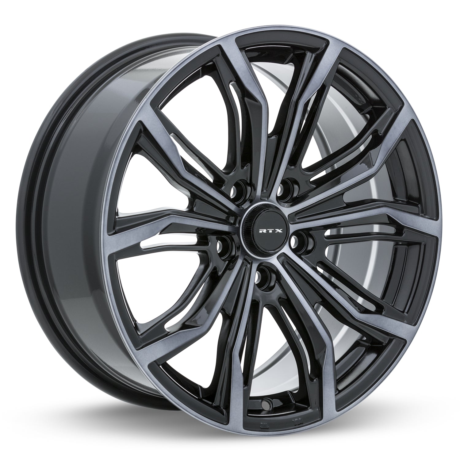 18x8 RTX Black Widow Black Machined Grey 5x120 ET35 wheel/rim