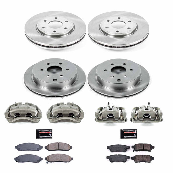 PowerStop OE Stock Replacement Low-Dust Ceramic Brake Pad, Rotor and Caliper Kit