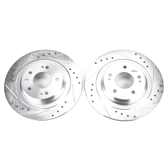PowerStop Evolution Drilled Slotted Rotors Pair Rear For Mitsubishi RVR
