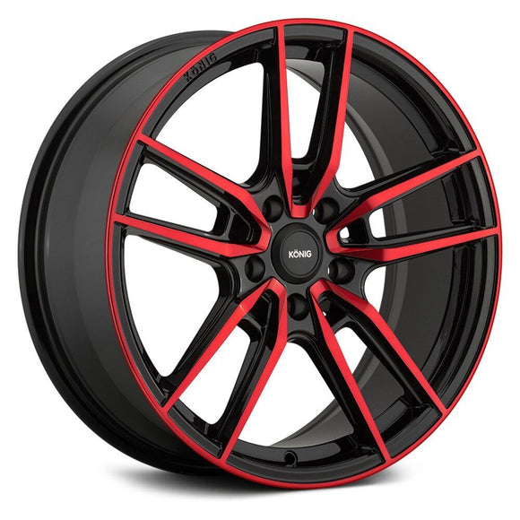 18x8 Konig Myth Gloss Black/Red Tint 5x114.3 5x4.5 ET43 Wheel Rim