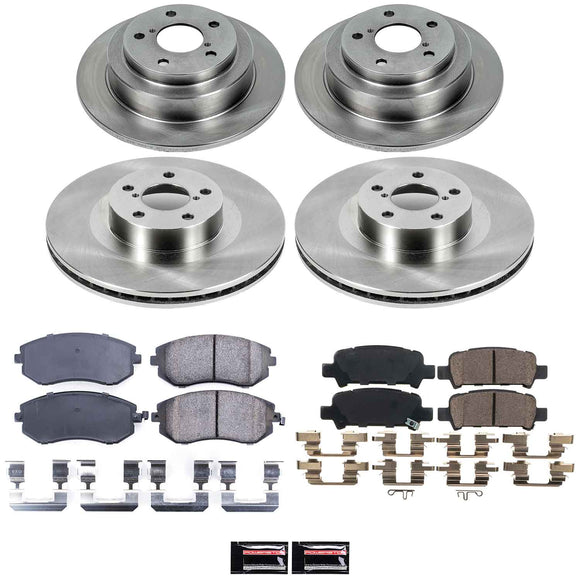 PowerStop OE Stock Replacement Low-Dust Ceramic Brake Pad and Rotor Kit