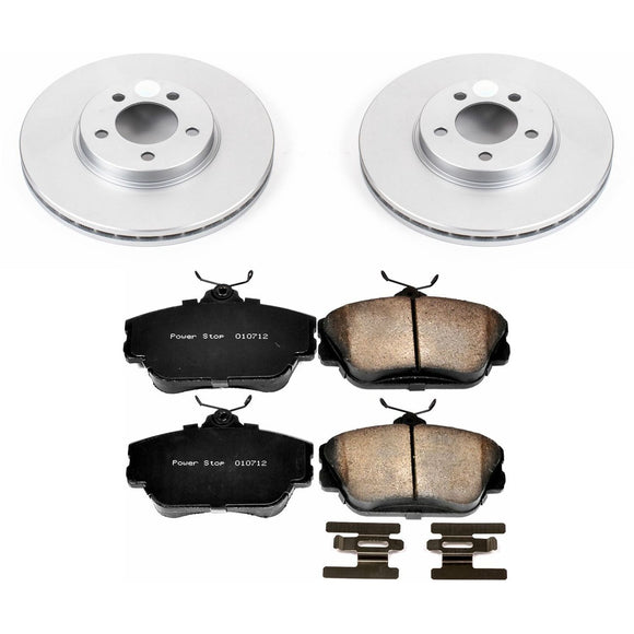 PowerStop Genuine Geomet Coated Rotor and Low-Dust Ceramic Brake Pad Kit