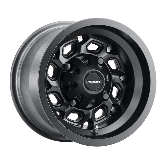 12x8 Vision 361 Spyder Matte Black 4x136 ET-10.2 Wheel Rim