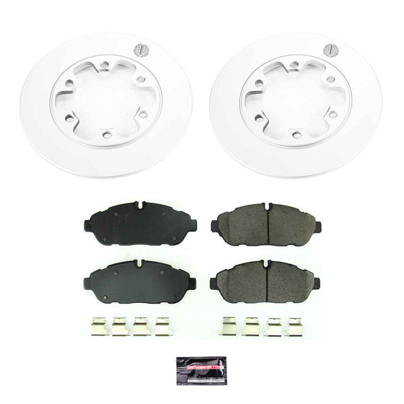 PowerStop Genuine Geomet Coated Rotor and Low-Dust Ceramic Brake Pad Kit