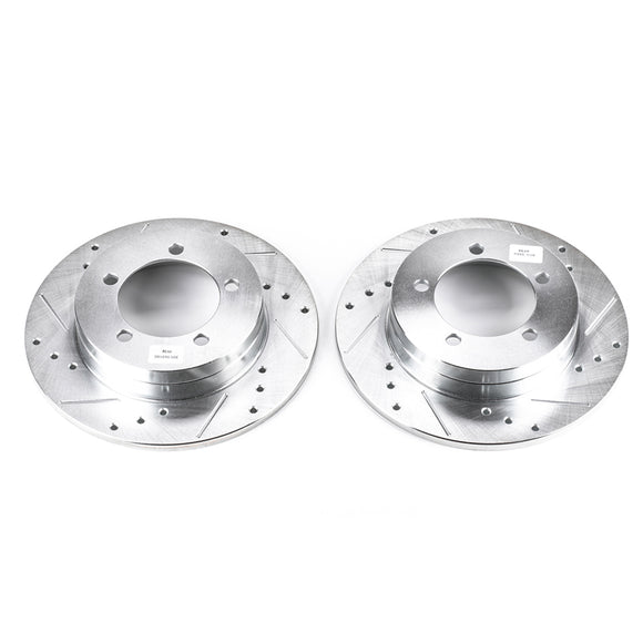 PowerStop Evolution Drilled Slotted Rotors Pair Rear For Mitsubishi Eclipse