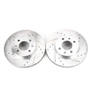 PowerStop Evolution Drilled Slotted Rotors Pair Front For Hyundai Accent