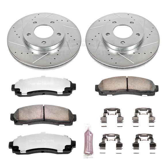 PowerStop Z36 Carbon-Fiber Ceramic Brake Pad with Drilled and Slotted Rotor Kit
