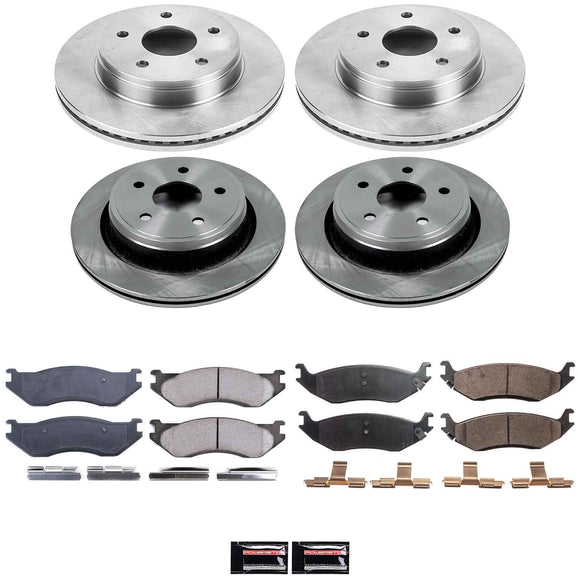 PowerStop OE Stock Replacement Low-Dust Ceramic Brake Pad and Rotor Kit
