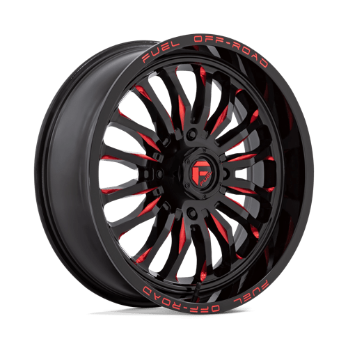 20X7 Fuel UTV D822 ARC UTV Gloss Black Milled Red 4X156 ET13 Wheel Rim
