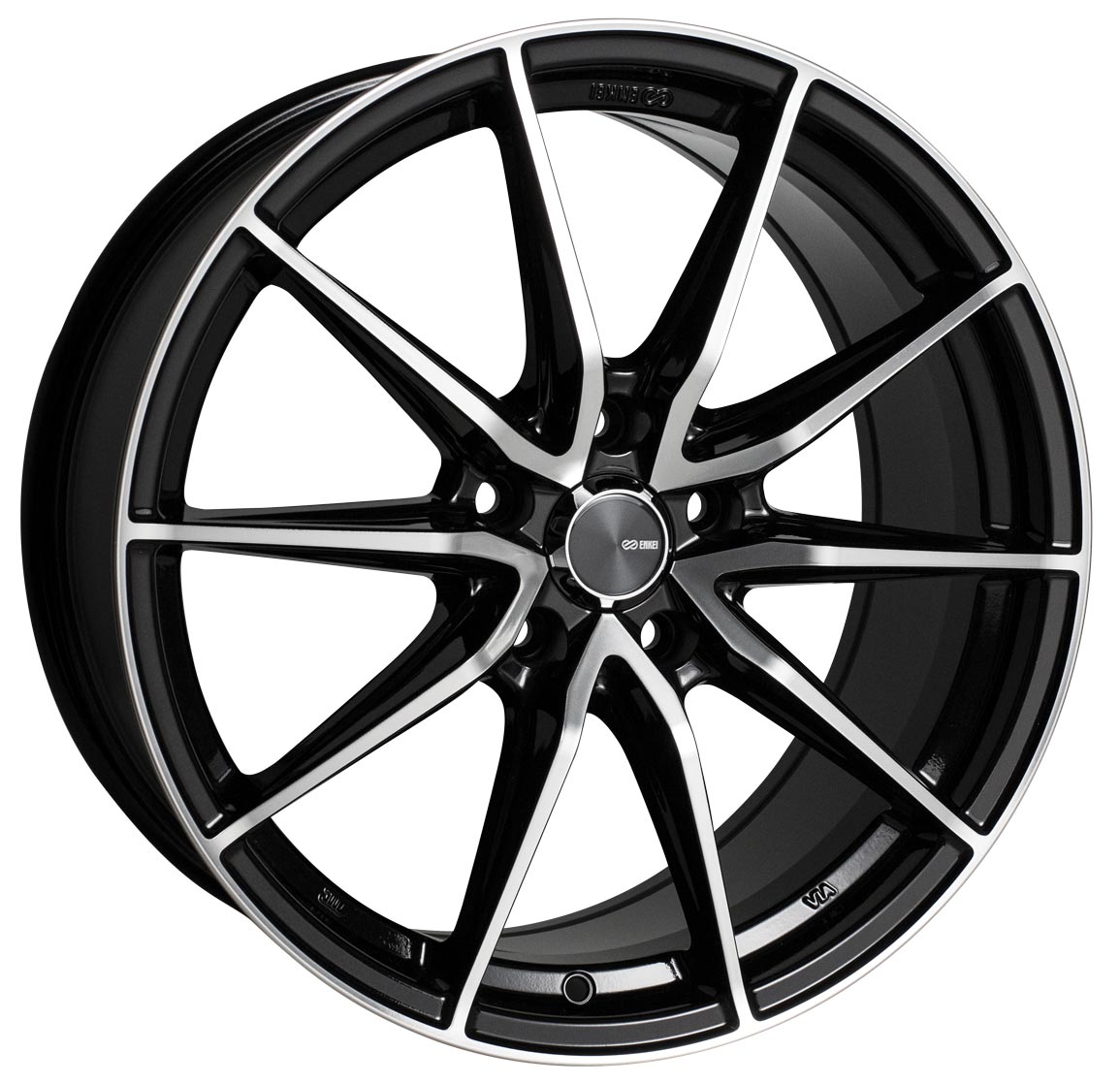 17X7.5 Enkei DRACO Black Mach Wheel/Rim 5x114.3 ET45 17-7.5 5-114.3 Each