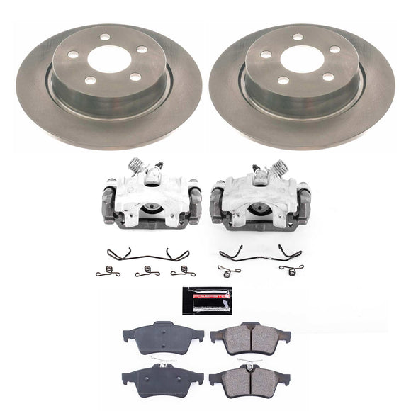PowerStop OE Stock Replacement Low-Dust Ceramic Brake Pad, Rotor and Caliper Kit