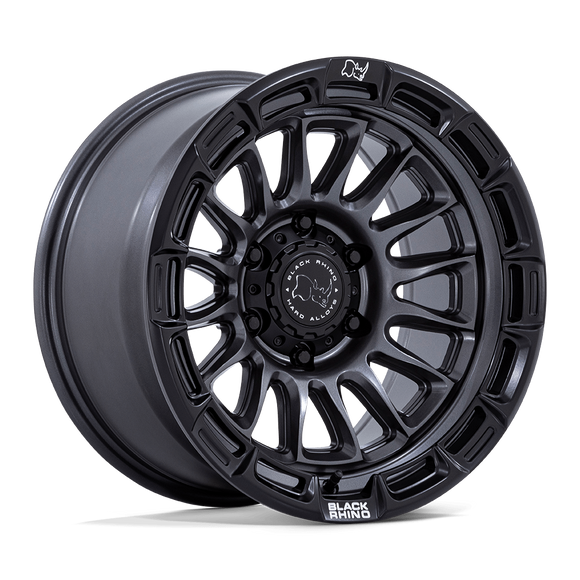 17x9 Black Rhino BR025 Rival Matte Gunmetal W/ Matte Black Lip 5x127 ET-12 Wheel