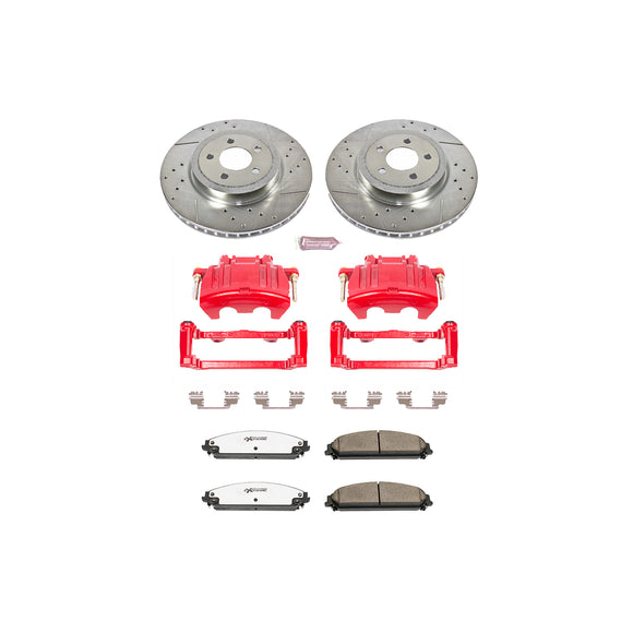 PowerStop Z26 Street Performance Ceramic Brake Pad, Drilled Slotted Rotor, and C