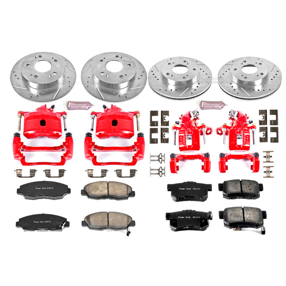PowerStop Z23 Daily Driver Carbon-Fiber Ceramic Pads Drilled & Slotted Rotor & C