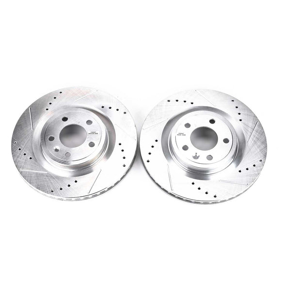PowerStop Evolution Drilled Slotted Rotors Pair Front For Ford Mustang