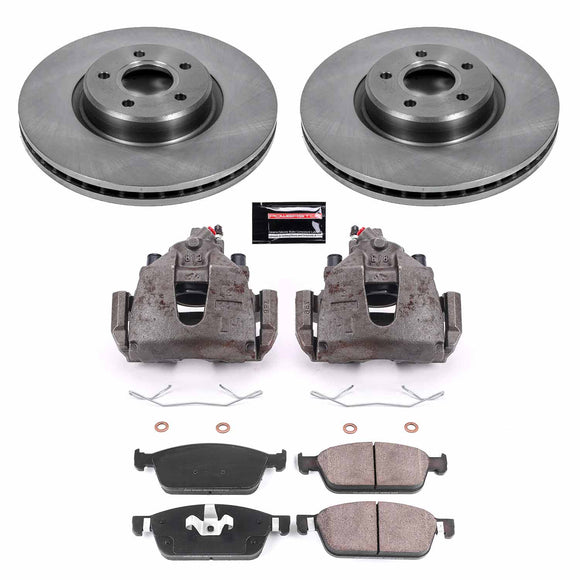 PowerStop OE Stock Replacement Low-Dust Ceramic Brake Pad, Rotor and Caliper Kit