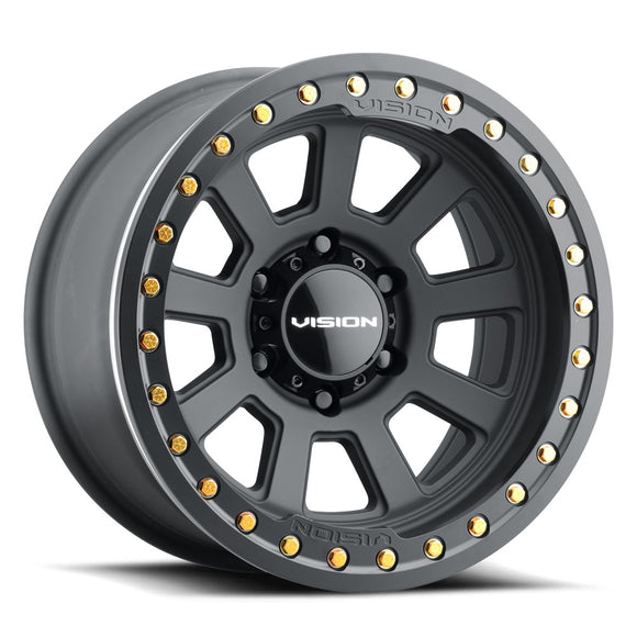 17X9 Vision OJOS Satin Black 8x165.1 8x6.5 ET0 Wheel Rim