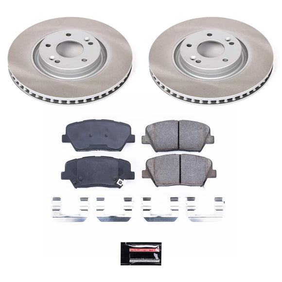 PowerStop Semi-Coated Rotor and Low-Dust Ceramic Brake Pad Kit