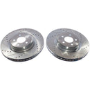 PowerStop Evolution Drilled Slotted Rotors Pair Front For Ford Mustang