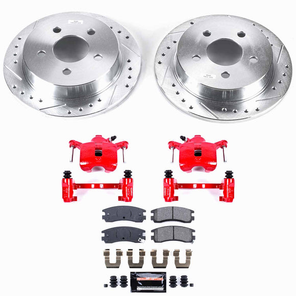 PowerStop Z23 Daily Driver Carbon-Fiber Ceramic Pads Drilled & Slotted Rotor & C