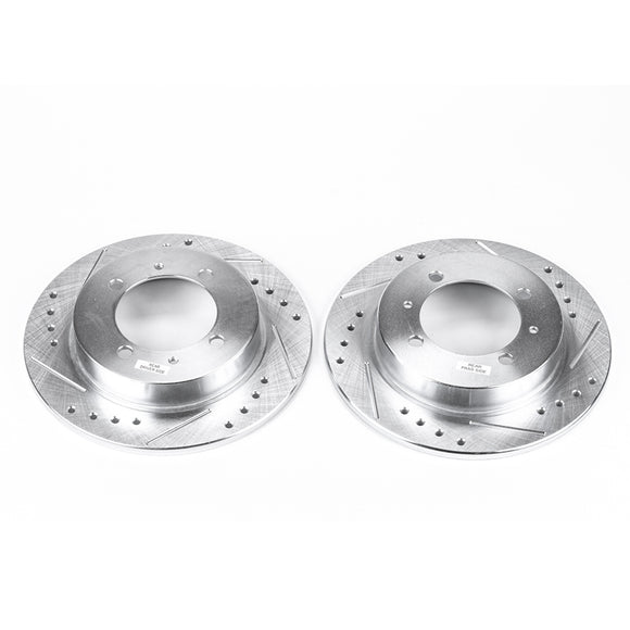 PowerStop Evolution Drilled Slotted Rotors Pair Rear For Volvo S40
