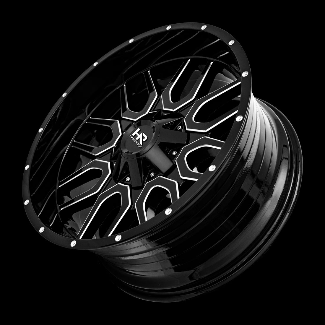 22x10 Hardrock Commander Gloss Black Milled 6x135/139.7 ET-25 wheel/rim