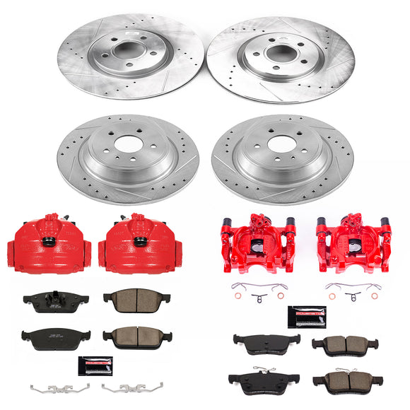 PowerStop Z23 Daily Driver Carbon-Fiber Ceramic Pads Drilled & Slotted Rotor & C